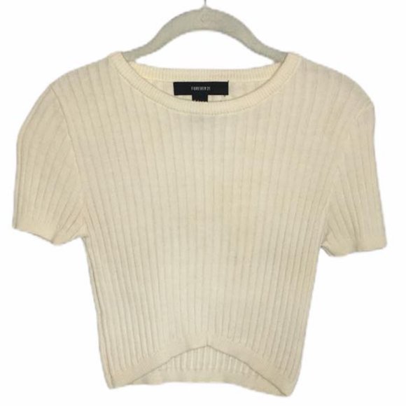 Forever 21 Tops - 🔴10/$25 Forever 21 cream sweater crop top L